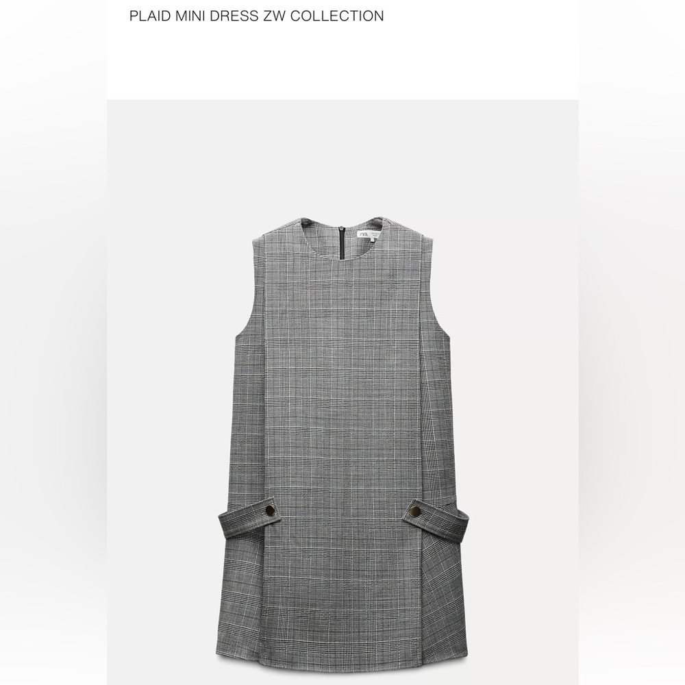 Zara Black and White Checkered Mini Dress
